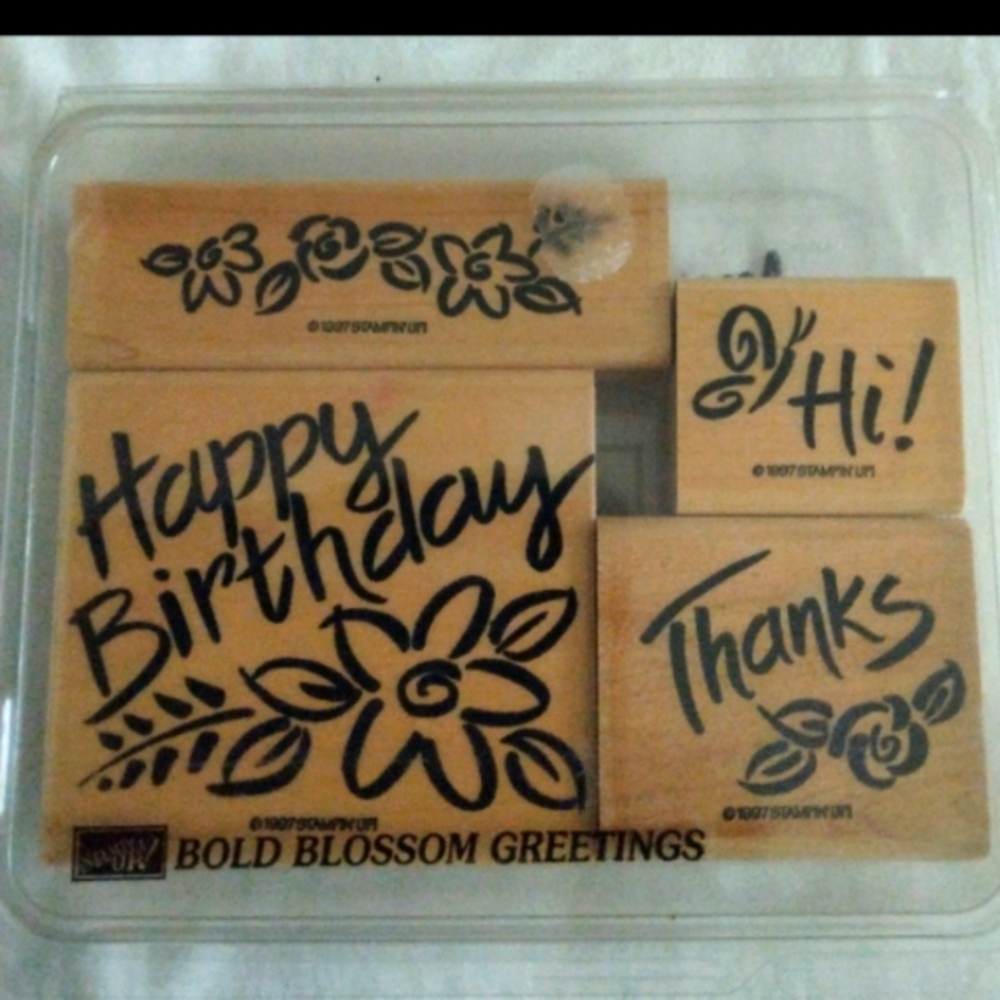 1997 Stampin' Up, Bold Blossom Greetings. 4 pc. set